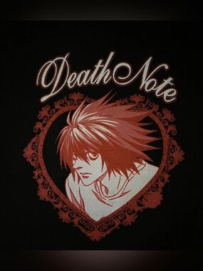 4H NWOT Death Note Graphic Tee - Red & White Anime Design
